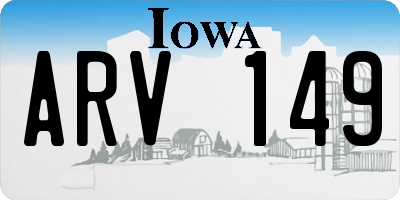 IA license plate ARV149