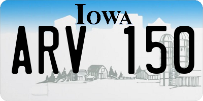 IA license plate ARV150