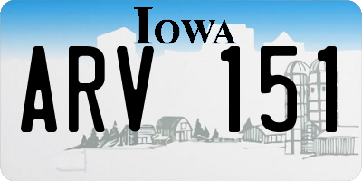 IA license plate ARV151