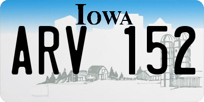 IA license plate ARV152