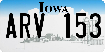 IA license plate ARV153
