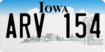 IA license plate ARV154