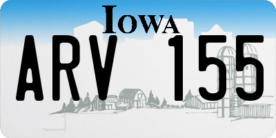 IA license plate ARV155