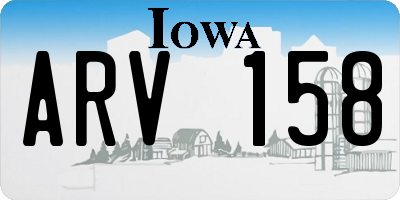 IA license plate ARV158