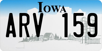 IA license plate ARV159