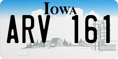 IA license plate ARV161