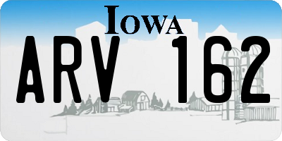 IA license plate ARV162
