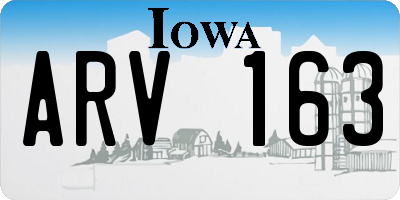 IA license plate ARV163