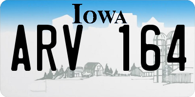IA license plate ARV164