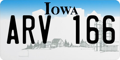 IA license plate ARV166