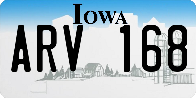 IA license plate ARV168