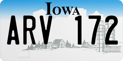 IA license plate ARV172