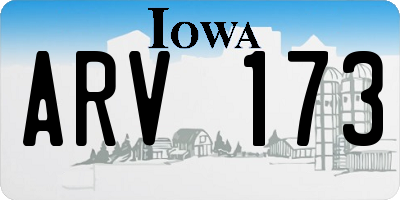 IA license plate ARV173