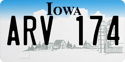 IA license plate ARV174