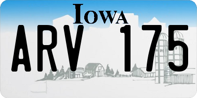 IA license plate ARV175