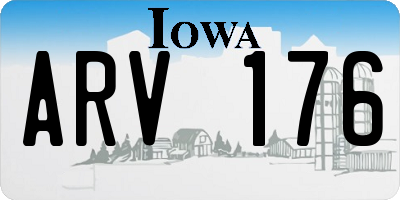 IA license plate ARV176