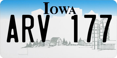 IA license plate ARV177