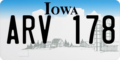 IA license plate ARV178