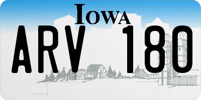 IA license plate ARV180