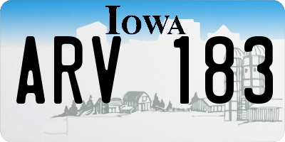 IA license plate ARV183