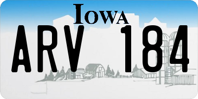 IA license plate ARV184