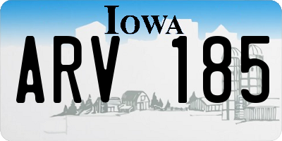 IA license plate ARV185
