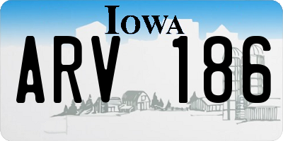 IA license plate ARV186