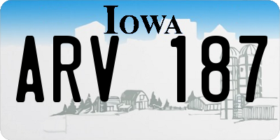 IA license plate ARV187