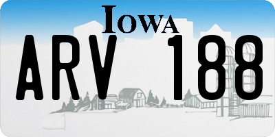 IA license plate ARV188