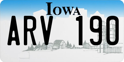 IA license plate ARV190