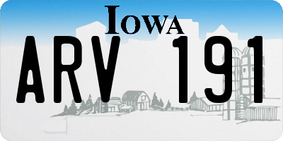 IA license plate ARV191