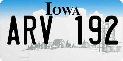 IA license plate ARV192