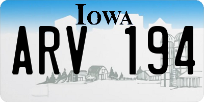 IA license plate ARV194