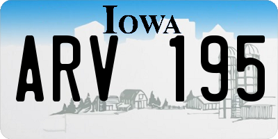 IA license plate ARV195