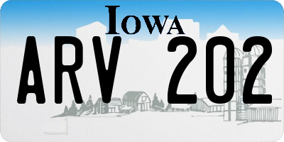 IA license plate ARV202