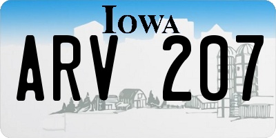 IA license plate ARV207
