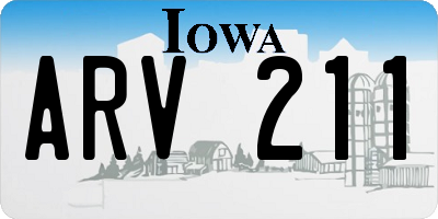 IA license plate ARV211
