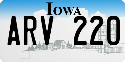 IA license plate ARV220