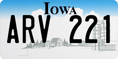 IA license plate ARV221