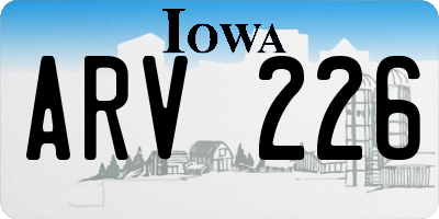IA license plate ARV226