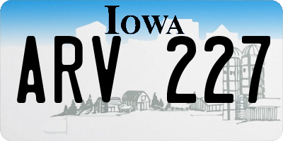 IA license plate ARV227