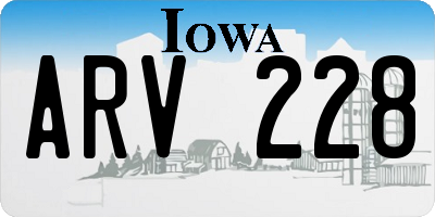 IA license plate ARV228