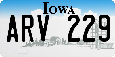 IA license plate ARV229