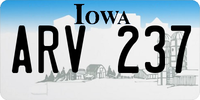 IA license plate ARV237