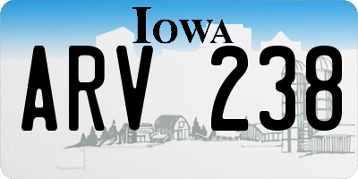 IA license plate ARV238