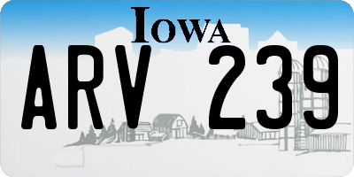 IA license plate ARV239