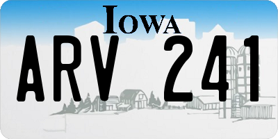 IA license plate ARV241