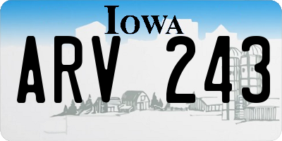 IA license plate ARV243