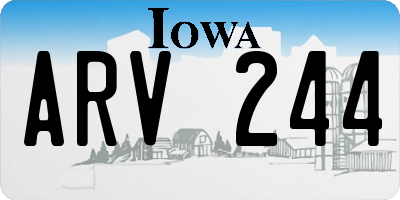 IA license plate ARV244