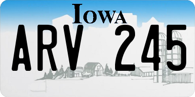 IA license plate ARV245